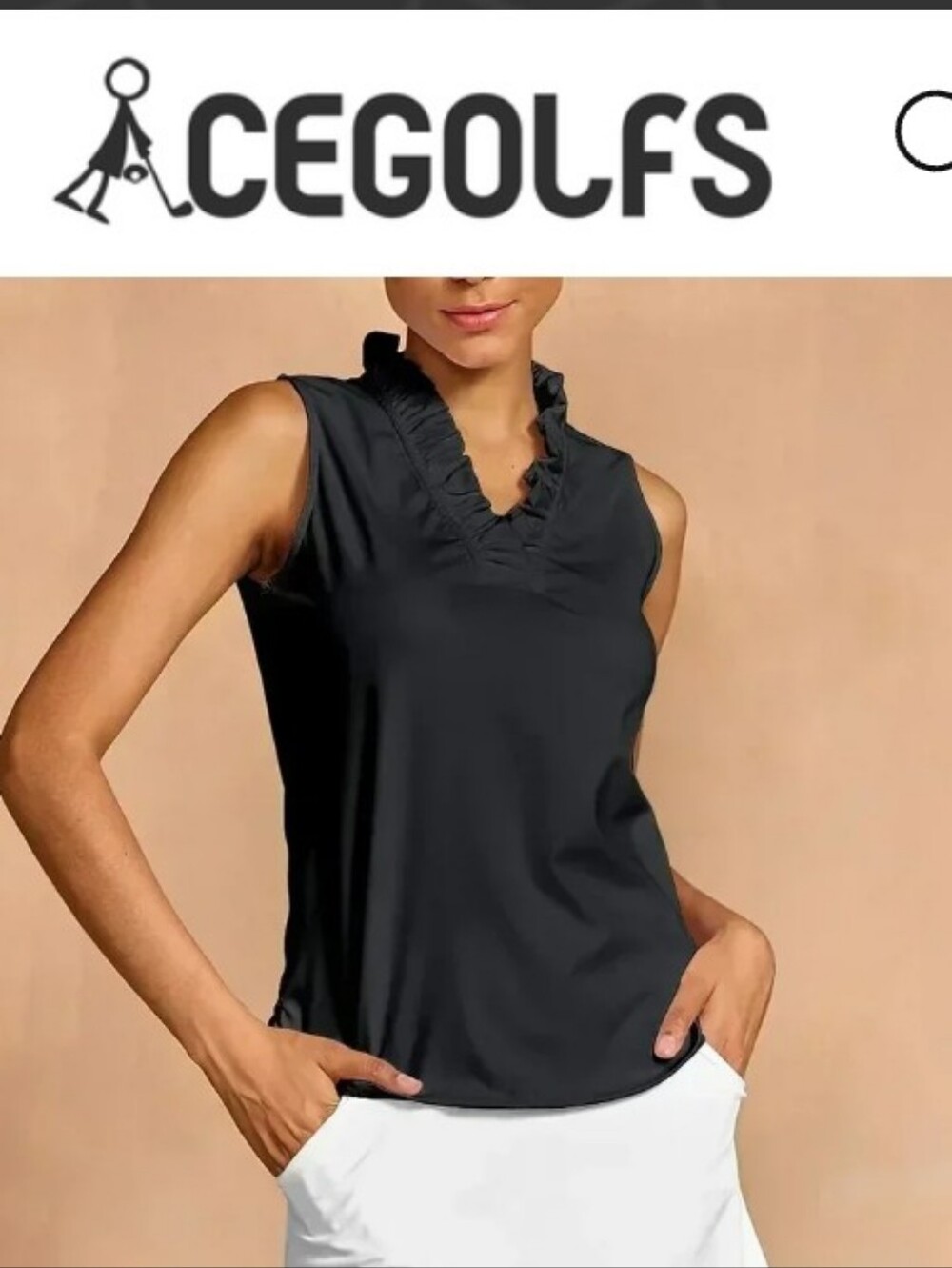 ACEGOLFS

More Than Basic Ruffle V-Neck Tank Top UPF50+